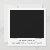 Einzigartiges Retro-Sofort-Foto Spanische Hochzeit Einladung (Rückseite)