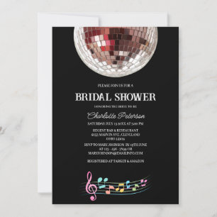 Einzigartiges Retro Style Disco Brautparty Einladung