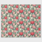 Einzigartiges Retro Tulip Wrapping Paper Geschenkpapier (Flach)