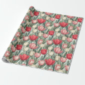Einzigartiges Retro Tulip Wrapping Paper Geschenkpapier (Ungerollt)