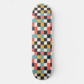 Einzigartiges Retro Y2K Schachbrett Design Skatebo Skateboard (Vorderseite)