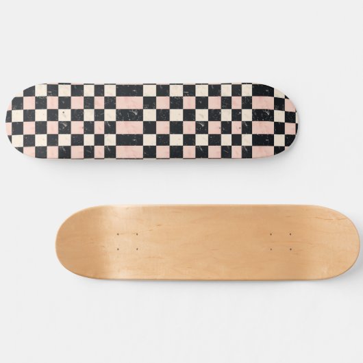 Einzigartiges Retro Y2K Schachbrett Design Skatebo Skateboard (Horizontal)