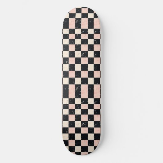 Einzigartiges Retro Y2K Schachbrett Design Skatebo Skateboard (Vorderseite)