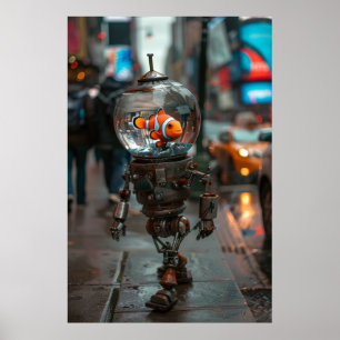 Einzigartiges Robot-Design - Fish Bowl Head Poster