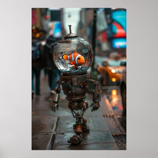 Einzigartiges Robot-Design - Fish Bowl Head Poster (Vorne)