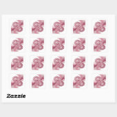 Einzigartiges rosa abstraktes Label-Design Quadratischer Aufkleber (Blatt)
