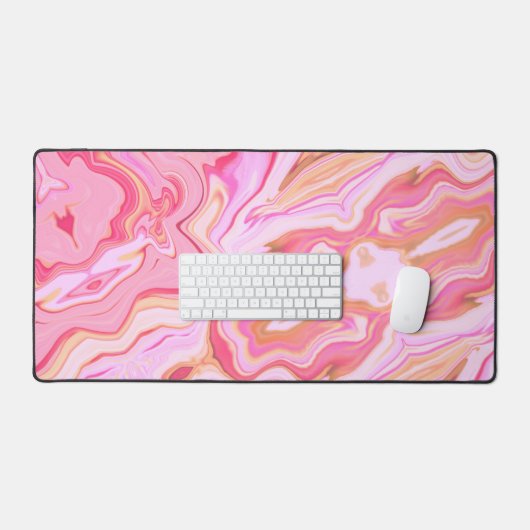 Einzigartiges, rosa Abstraktes Marmordesign Schreibtischunterlage (Tastatur & Maus)