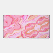 Einzigartiges, rosa Abstraktes Marmordesign Schreibtischunterlage (Vorderseite)