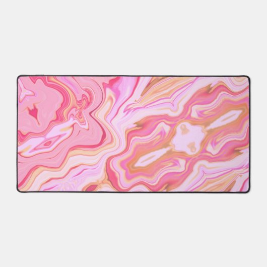 Einzigartiges, rosa Abstraktes Marmordesign Schreibtischunterlage (Vorderseite)