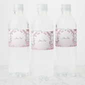Einzigartiges rosa Blumenwasser Flasche Etikett (Flaschen)