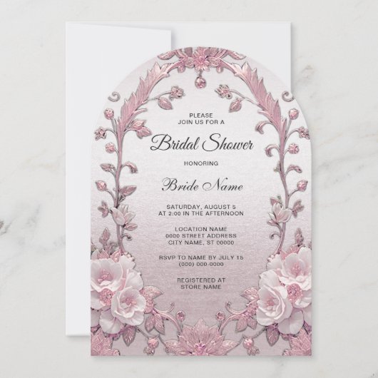 Einzigartiges rosa Brautparty Einladung (Vorderseite)