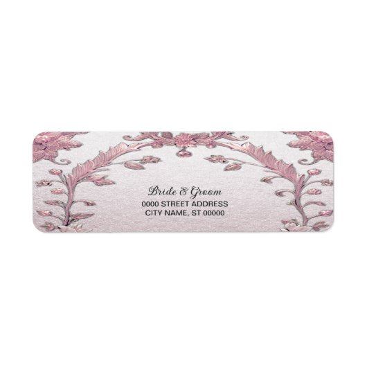 Einzigartiges Rosa Floral Rücksendetikett (Vorne)