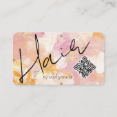 Einzigartiges rosa gelbes Abstraktes Haar Visitenkarte (Vorderseite)