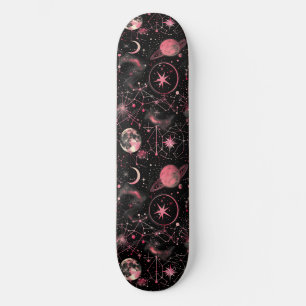 Einzigartiges rosa Kunsthandwerk Design Skateboard