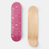 Einzigartiges rosa Kunsthandwerk Design Skateboard (Vorderseite)