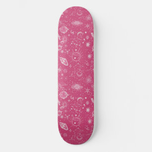 Einzigartiges rosa Kunsthandwerk Design Skateboard