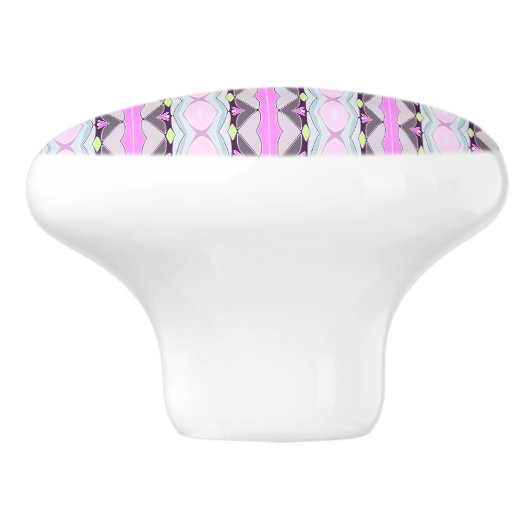 Einzigartiges rosa Muster Keramikknauf (Seitenansicht)