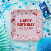 Einzigartiges Rosa Pferdchen Pferderennfahrer Pony Pappteller (Party)