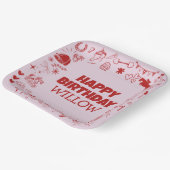 Einzigartiges Rosa Pferdchen Pferderennfahrer Pony Pappteller (Gewinkelt)