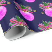 Einzigartiges rosa Ribbon Bauble Geschenkpapier (Rolleneckpunkt)