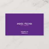 Einzigartiges rosa und Lila Kids-Gesichtsmaler Visitenkarte (Rückseite)