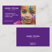 Einzigartiges rosa und Lila Kids-Gesichtsmaler Visitenkarte (Vorne/Hinten)