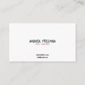 Einzigartiges rosa und weiße Kinder-Gesichtsmaler Visitenkarte (Rückseite)