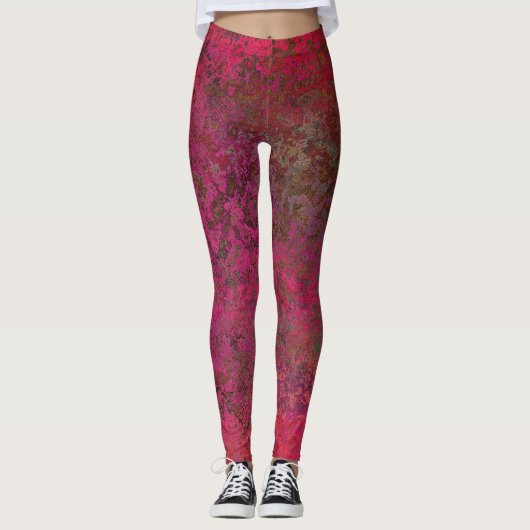 Einzigartiges Rot Leggings (Vorderseite)