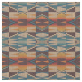 Einzigartiges Rotes Brown Aquamarin Blue Orange Mo Stoff (Nahaufnahme)