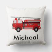 Einzigartiges rotes Löschfahrzeug Kissen (Rückseite)