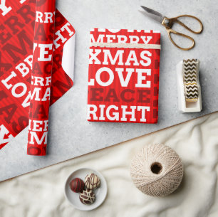 Einzigartiges rotes nicht-traditionelles Frohe Wei Geschenkpapier