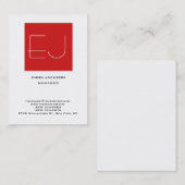 Einzigartiges, rotes weißes, stylisches Monogramm Visitenkarte (Vorne/Hinten)