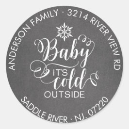 Einzigartiges Round Baby Es ist kalt draußen Rücks Runder Aufkleber