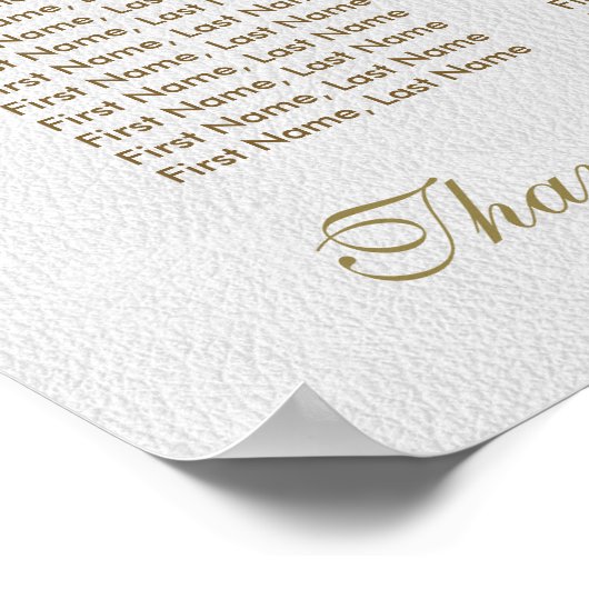 Einzigartiges Royal Gold Foil Wedding Chart Poster (Ecke)