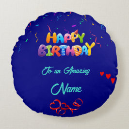Einzigartiges Rundkissengeschenk zum Geburtstag Rundes Kissen