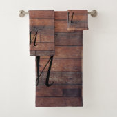 Einzigartiges Rustikales Bauernhaus Barnbraun Mono Badhandtuch Set (Insitu)