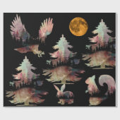 Einzigartiges Rustikales Baumhackpapier Geschenkpapier (Flach)