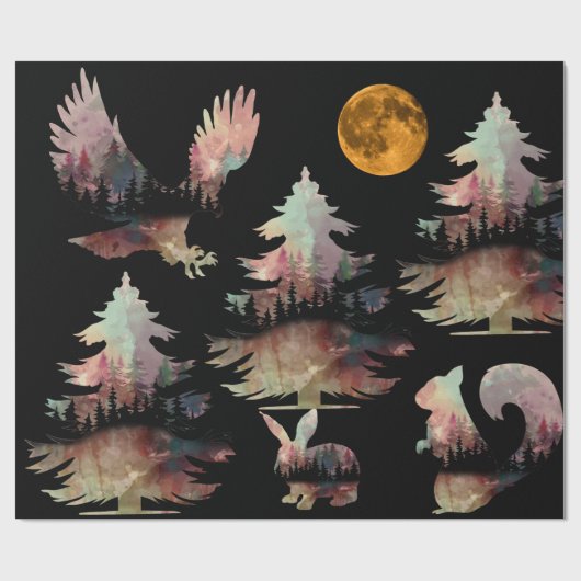 Einzigartiges Rustikales Baumhackpapier Geschenkpapier (Flach)