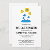 Einzigartiges rustikales Boho Sonnenblumen-Brautpa Einladung (Vorne/Hinten)