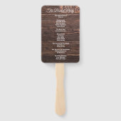 Einzigartiges Rustikales Brautpaarprogramm Hand Fa Fächer (Rückseite)