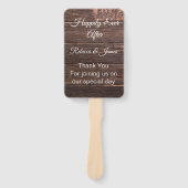 Einzigartiges Rustikales Brautpaarprogramm Hand Fa Fächer (Vorderseite)