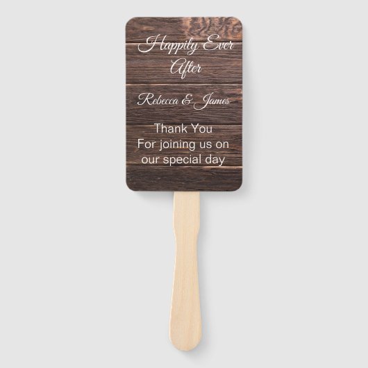 Einzigartiges Rustikales Brautpaarprogramm Hand Fa Fächer (Vorderseite)