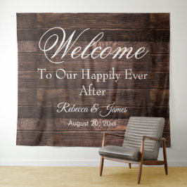 Einzigartiges rustikales Glück je nach Hochzeitsta Wandteppich