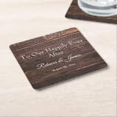 Einzigartiges rustikales Holz, glücklich immer Rechteckiger Pappuntersetzer (angewinkelt)