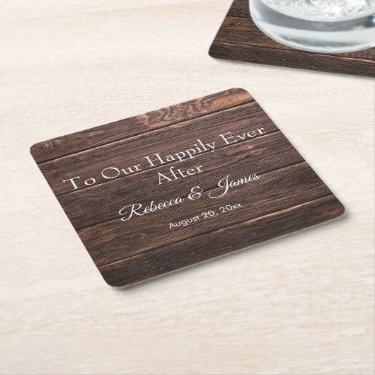 Einzigartiges rustikales Holz, glücklich immer Rechteckiger Pappuntersetzer (angewinkelt)