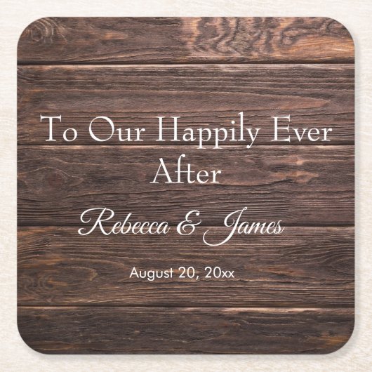 Einzigartiges rustikales Holz, glücklich immer Rechteckiger Pappuntersetzer (Vorderseite)