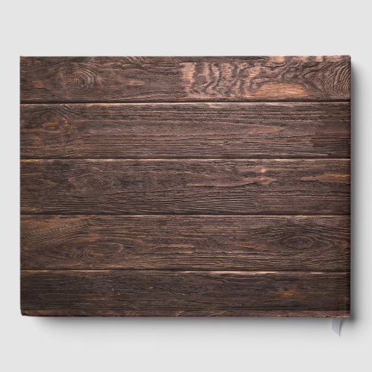 Einzigartiges rustikales Holzkalligrafie-Gästebuch Gästebuch (Rückseite)