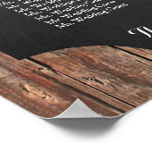 Einzigartiges Rustikales Mason Jar Hochzeitsdiagra Poster (Ecke)