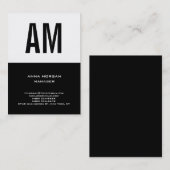 Einzigartiges schlichtes, einfaches Schwarz-weißes Visitenkarte (Vorne/Hinten)