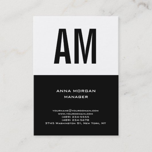 Einzigartiges schlichtes, einfaches Schwarz-weißes Visitenkarte (Vorderseite)